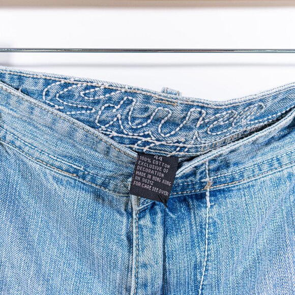 ENYCE Hip Hop Baggy Jeans 44 x 34 Y2K Patch Skater Wide Leg Streetwear - Picture 7 of 16